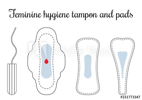 500x354 Set Of Vector Menstruation Sanitary Pads And Tampon Hygiene