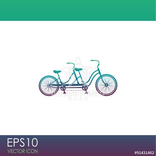 Retro Tandem Bicycle Vector Icon Logo Vector Icons, Royalty 500x500 Retro Tandem Bicycle Vector Icon Logo Vector Icons, Royalty