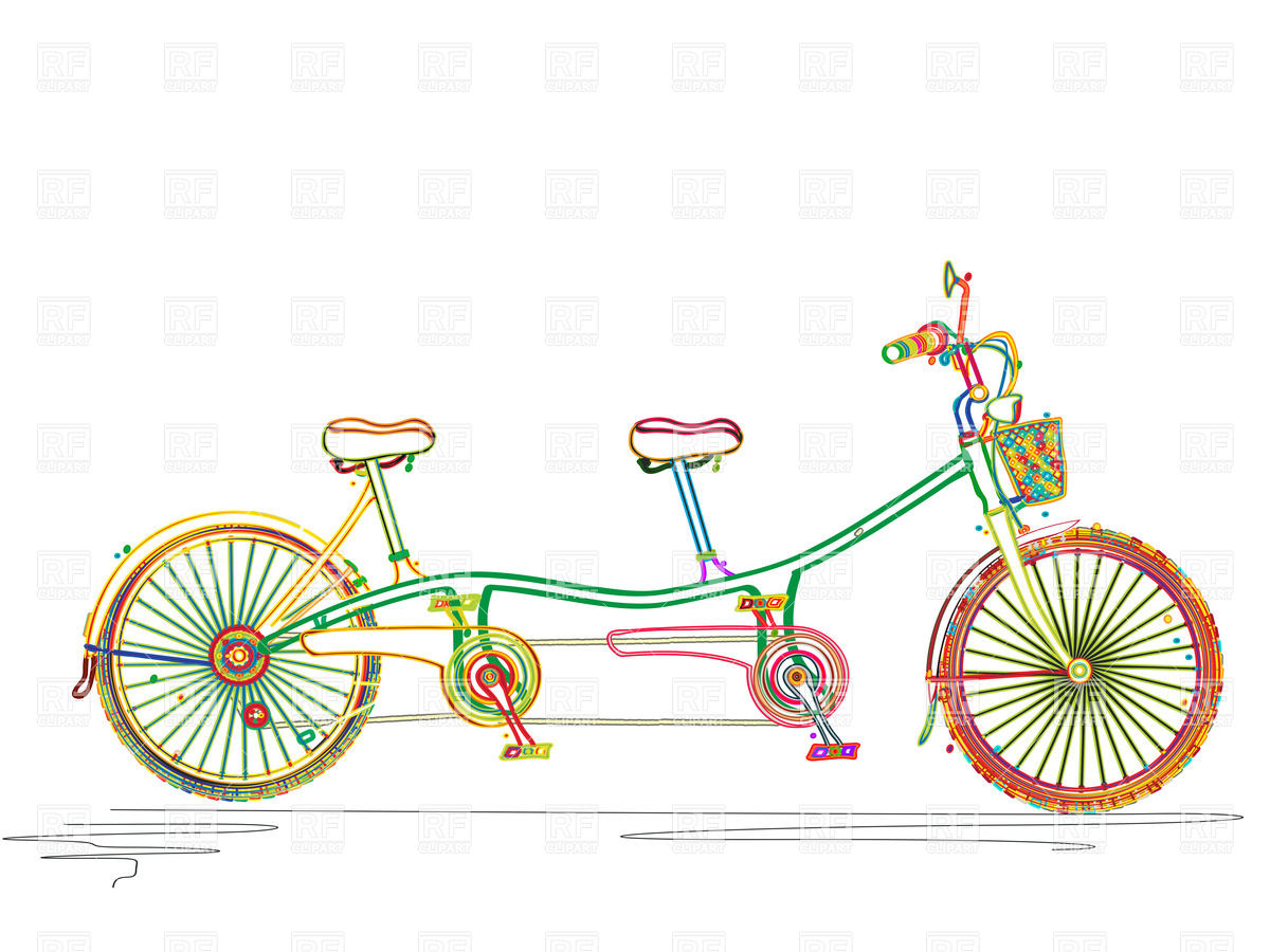 Stylized Colored Tandem Bicycle Vector Image Of Transportation 1200x900 Stylized Colored Tandem Bicycle Vector Image Of Transportation