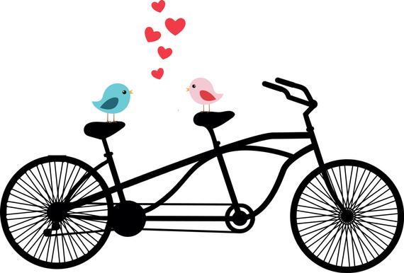 Tandem Bicycle Clipart Love Birds Wedding Invitation Etsy 570x386 Tandem Bicycle Clipart Love Birds Wedding Invitation Etsy