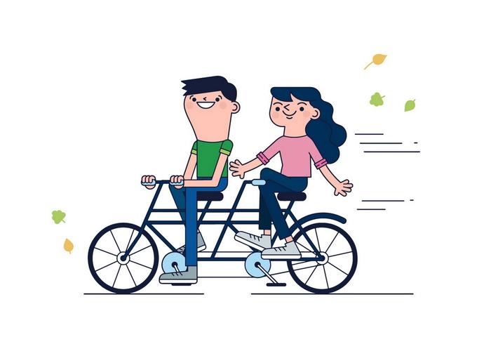 Tandem Bike Ride Vector 700x490 Tandem Bike Ride Vector