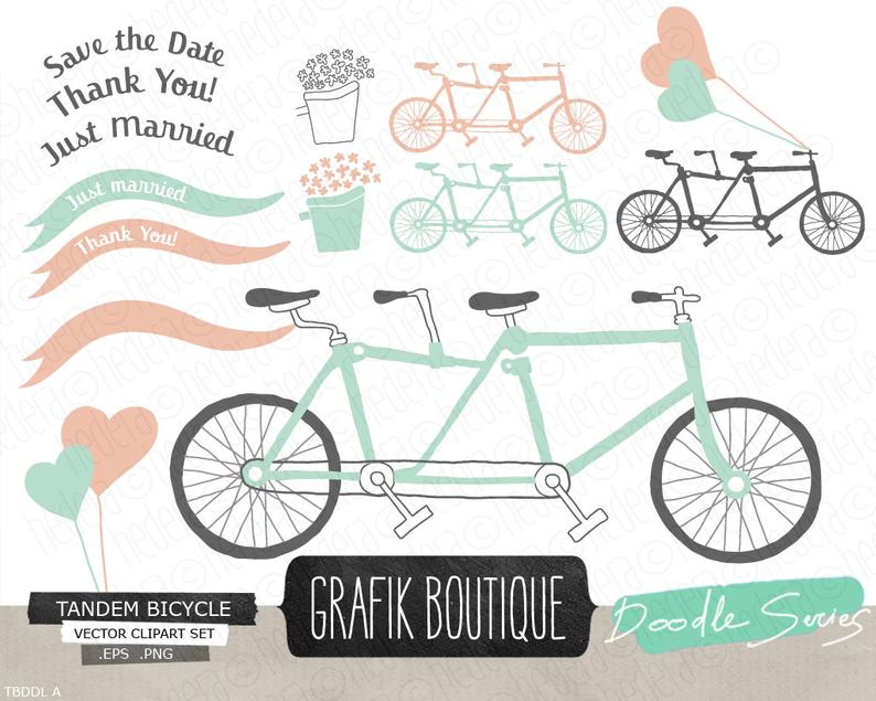Tandem Bicycle Mint Hand Drawn Vector Clip Art Wedding Etsy 794x635 Tandem Bicycle Mint Hand Drawn Vector Clip Art Wedding Etsy