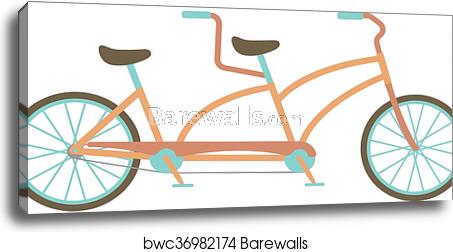 Tandem Bike Vector Illustration, Canvas Print Barewalls Posters 453x252 Tandem Bike Vector Illustration, Canvas Print Barewalls Posters