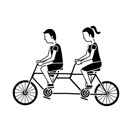 Couple Riding Tandem Bicycle Vector Illustration Royalty Free 450x450 Couple Riding Tandem Bicycle Vector Illustration Royalty Free