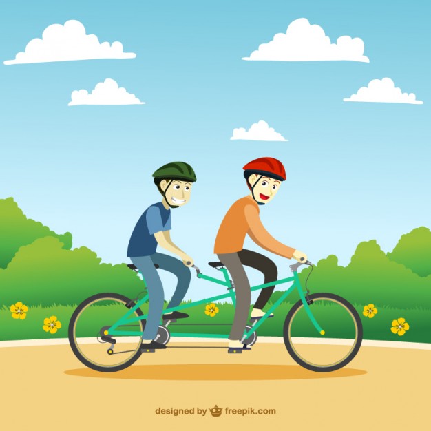 626x626 Tandem Bicycle Vector Free Download