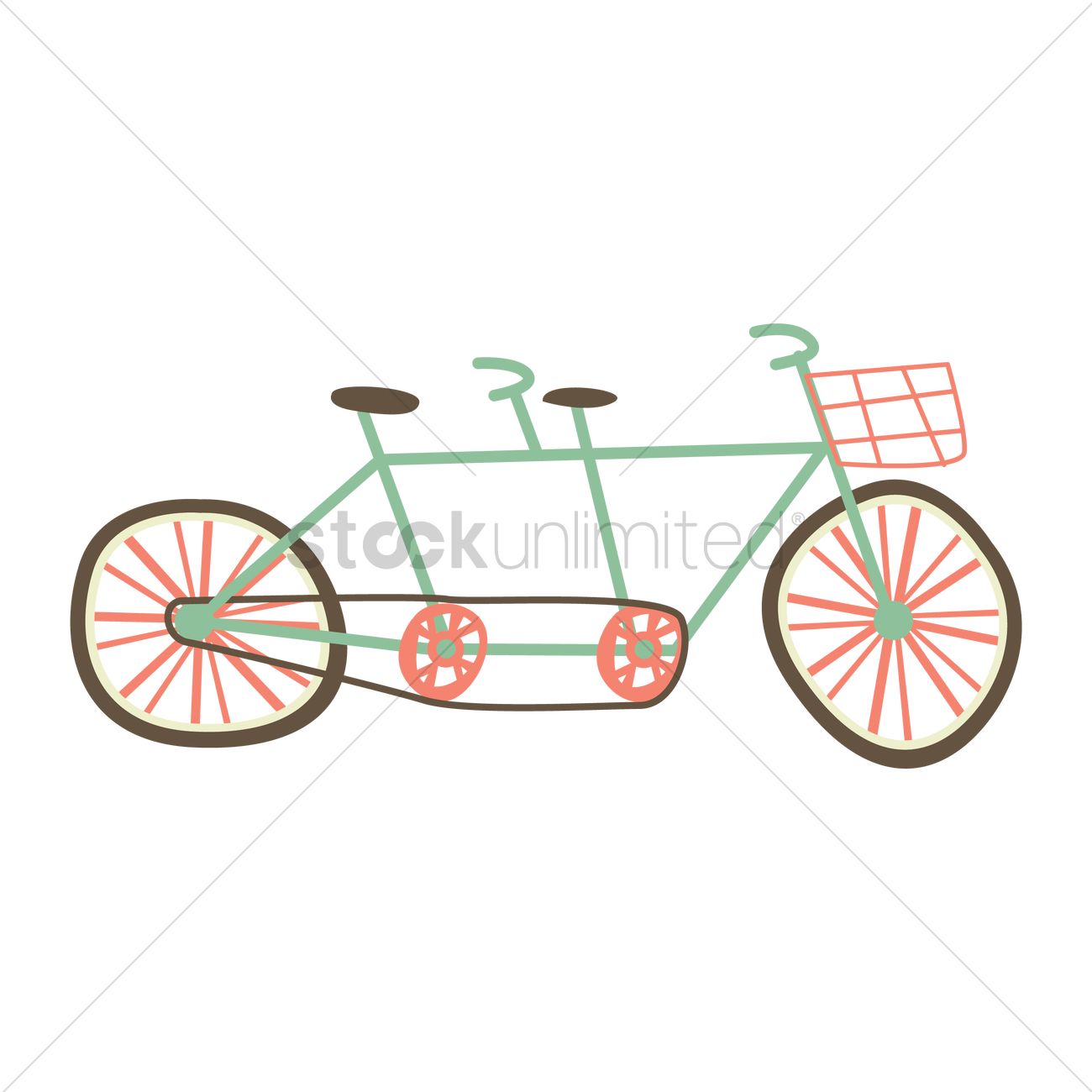 1300x1300 Tandem Bike Vector Image