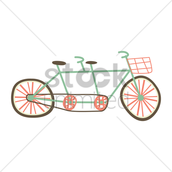 600x600 Tandem Bike Vector Image