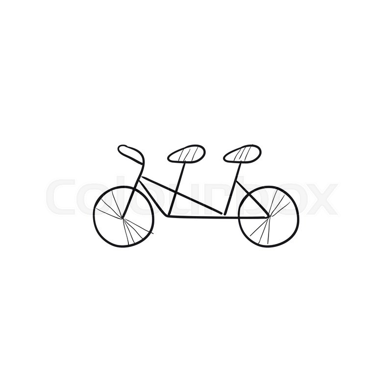 800x800 Tandem Bike Vector Sketch Icon Stock Vector Colourbox