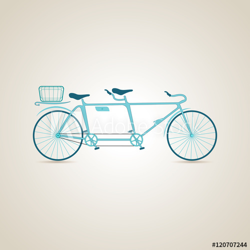 500x500 Tandem Bike Vector Illustration