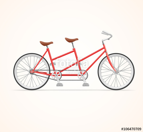 500x460 Vintage Tandem Bicycle Vector Stock Image And Royalty Free