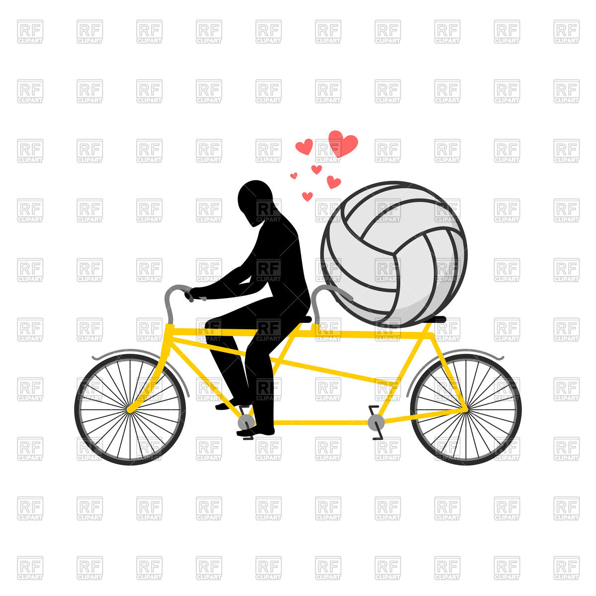 1200x1200 Volleyball Lover Guy And Football Ball On Tandem Lovers