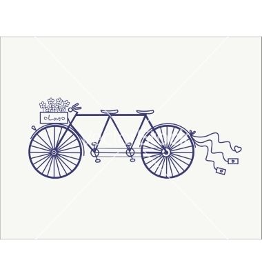380x400 Wedding Vintage Tandem Bicycle Icon Vector Skica