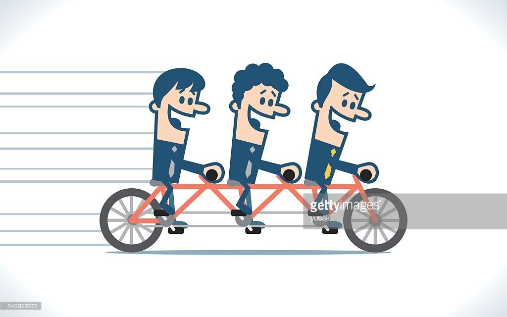 1024x640 Three People Bicycle Illustration Three Businessman Riding