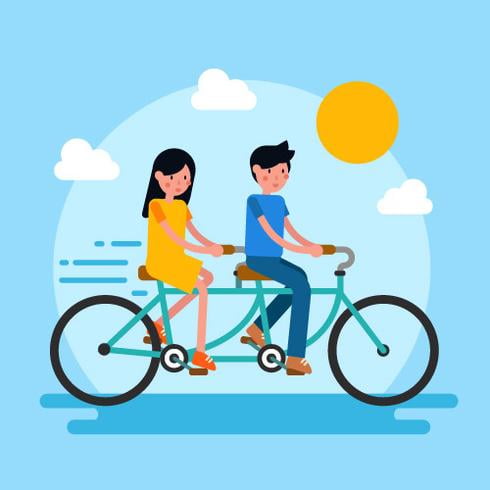 Tandem Bike Vector at Vectorified.com | Collection of Tandem Bike ...