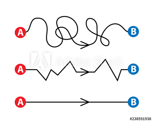 Tangled Scribble, Zig Zag And Straight Ways Conceptual Vector 500x400 Tangled Scribble, Zig Zag And Straight Ways Conceptual Vector