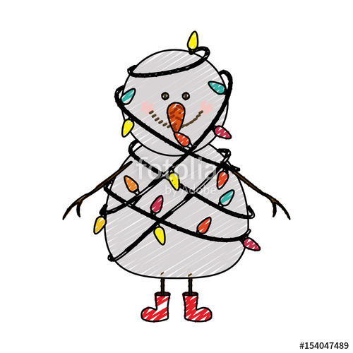 Color Crayon Stripe Cartoon Of Snowman With Red Boots And Tangled 500x500 Color Crayon Stripe Cartoon Of Snowman With Red Boots And Tangled