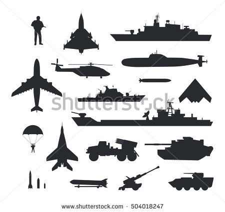 450x425 Military Armament And Troops Silhouettes Army Aircraft, Artillery
