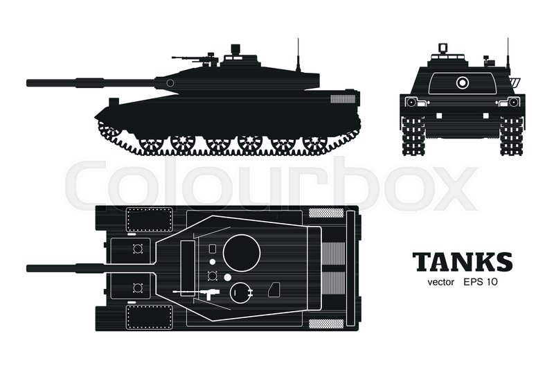 800x534 Silhouette Of Realistic Tank Stock Vector Colourbox