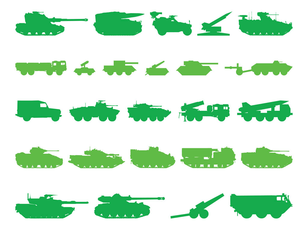 1024x765 Tank Silhouettes Vector Art Graphics