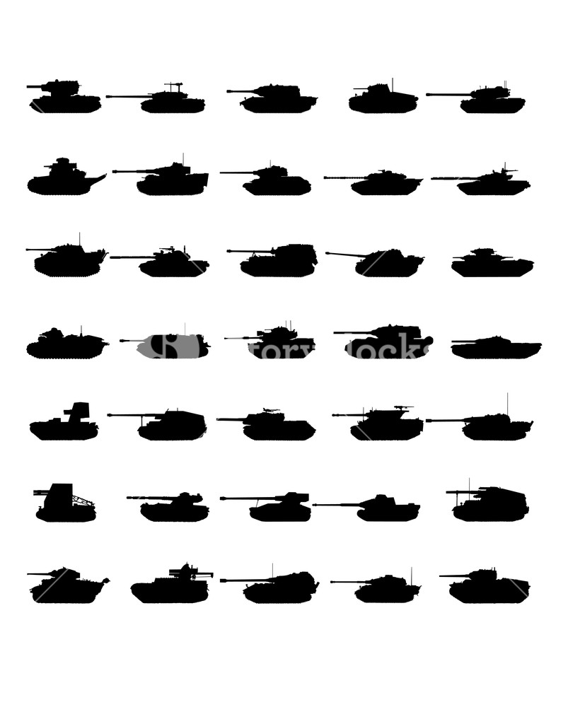 803x1000 Tank Icon Vector War Military Design Silhouette Set Isolated Army