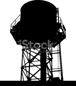266x300 City Rooftop Water Tank Silhouette Vector Stock Vectors
