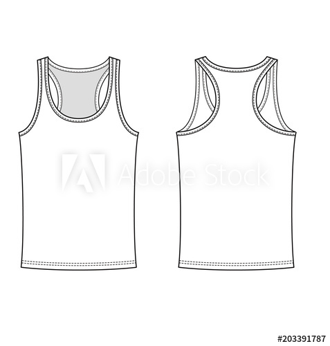 Tank Top Fashion Vector Illustration Flat Sketches Template 477x500 Tank Top Fashion Vector Illustration Flat Sketches Template