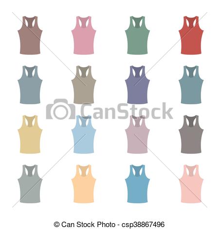 Set Of Colored Tank Top, Vector Illustration Set Of Sixteen 450x470 Set Of Colored Tank Top, Vector Illustration Set Of Sixteen