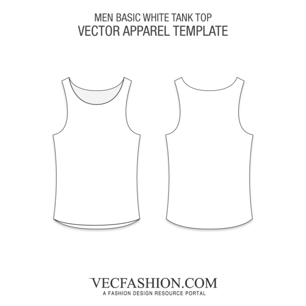 Basic White Tank Top Vector Template 600x600 Basic White Tank Top Vector Template