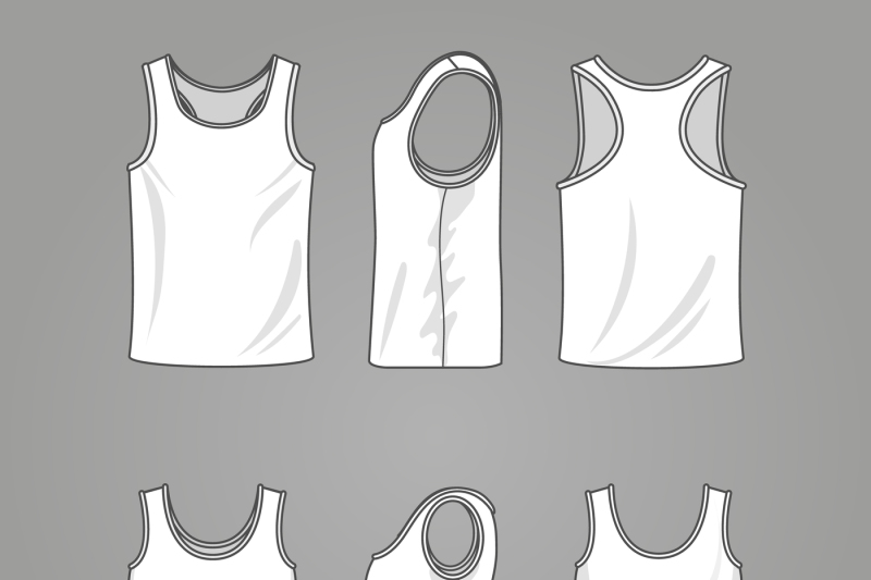 Mans And Womans Blank Outline Casual Tank Top Vector Mockup 800x533 Mans And Womans Blank Outline Casual Tank Top Vector Mockup