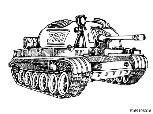 Illustration The Tank Vector Illustration Design, Tank Line Art 500x375 Illustration The Tank Vector Illustration Design, Tank Line Art