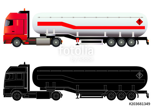 500x354 Lng Tanker Truck, Isolated, Vector Stock Image And Royalty Free