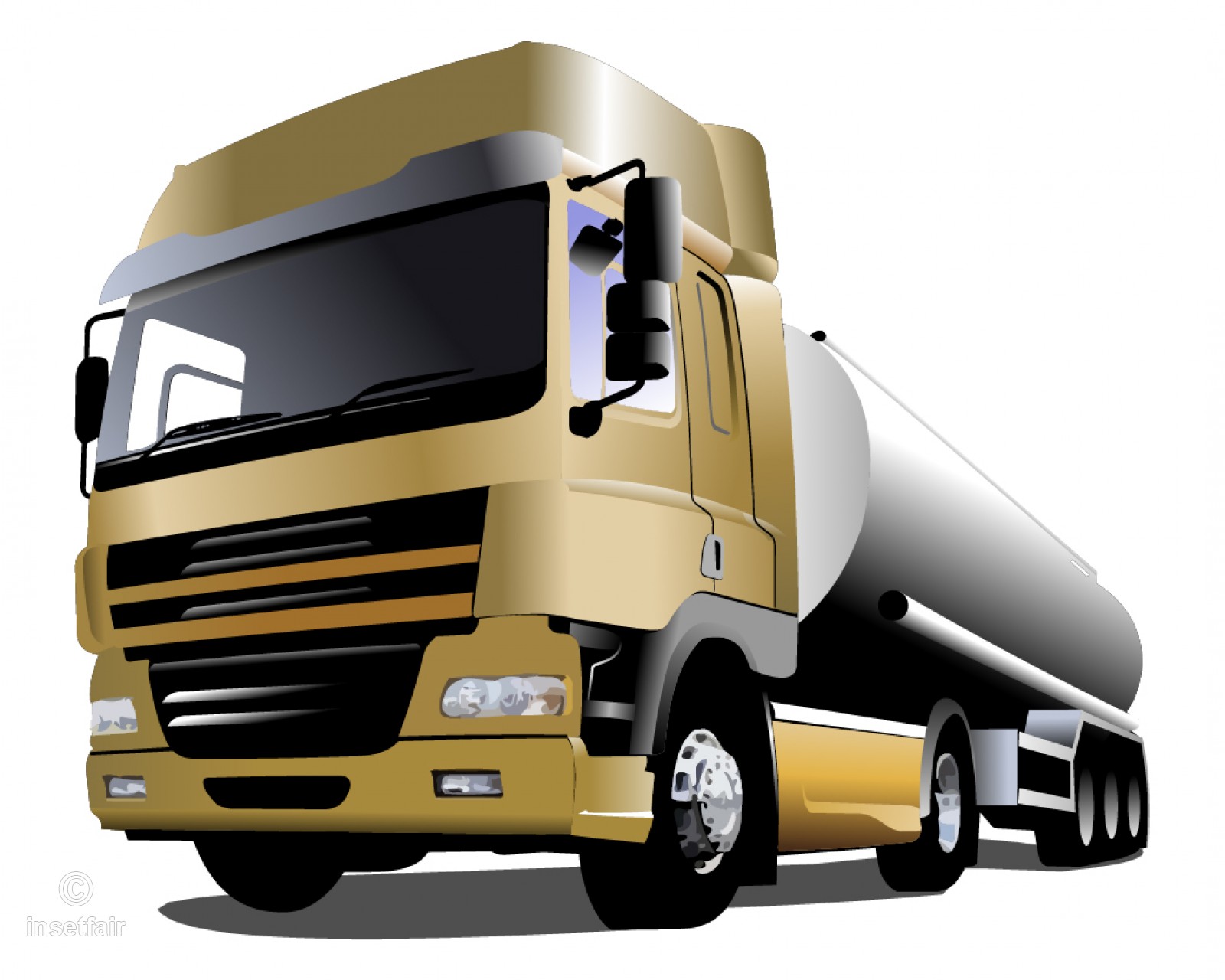 1600x1280 Oil Tanker Truck Front View Vector Drawing