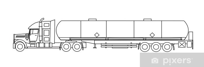 700x233 Big American Tank Truck Vector Wall Mural
