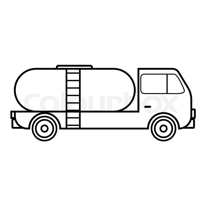 800x800 Tank Truck Icon Outline Illustration Stock Vector Colourbox