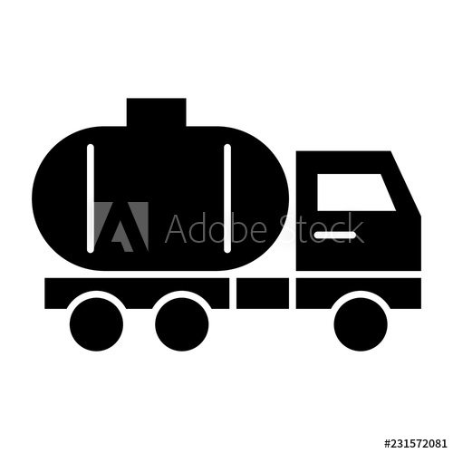 500x500 Tank Truck Solid Icon Tanker Truck Vector Illustration Isolated
