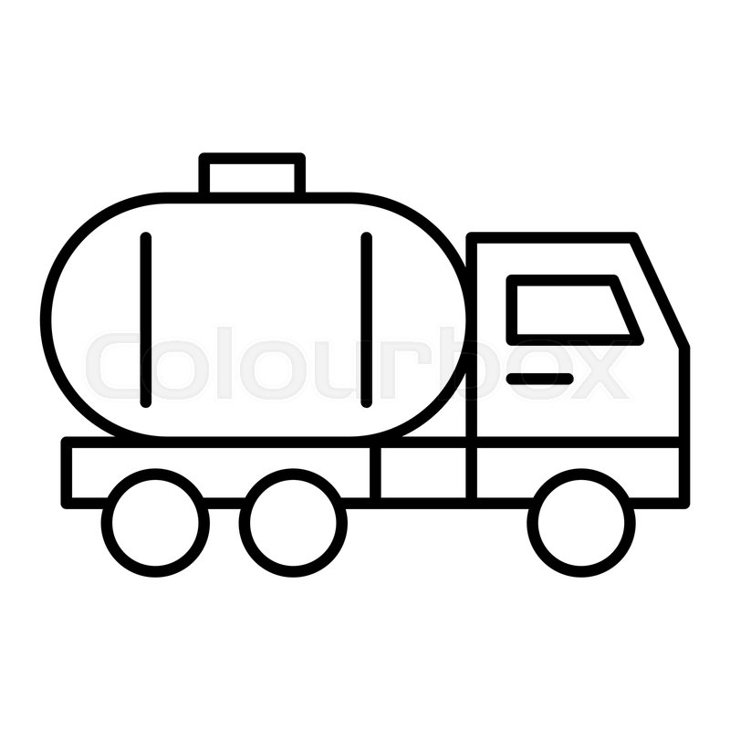 800x800 Tank Truck Thin Line Icon Tanker Stock Vector Colourbox
