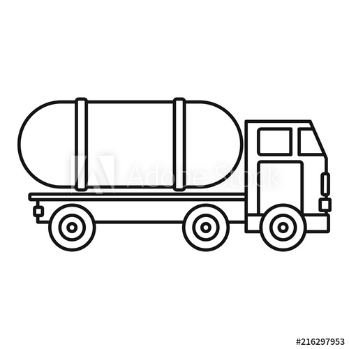 500x500 Tanker Truck Icon Outline Tanker Truck Vector Icon For Web Design
