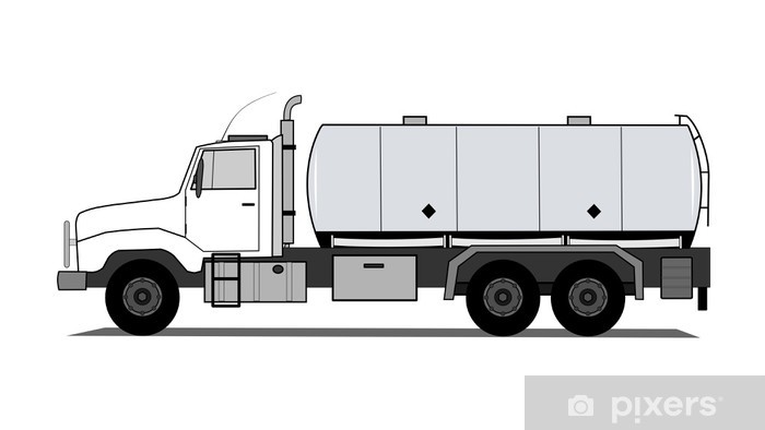 700x394 Heavy Tank Truck Vector Wall Mural