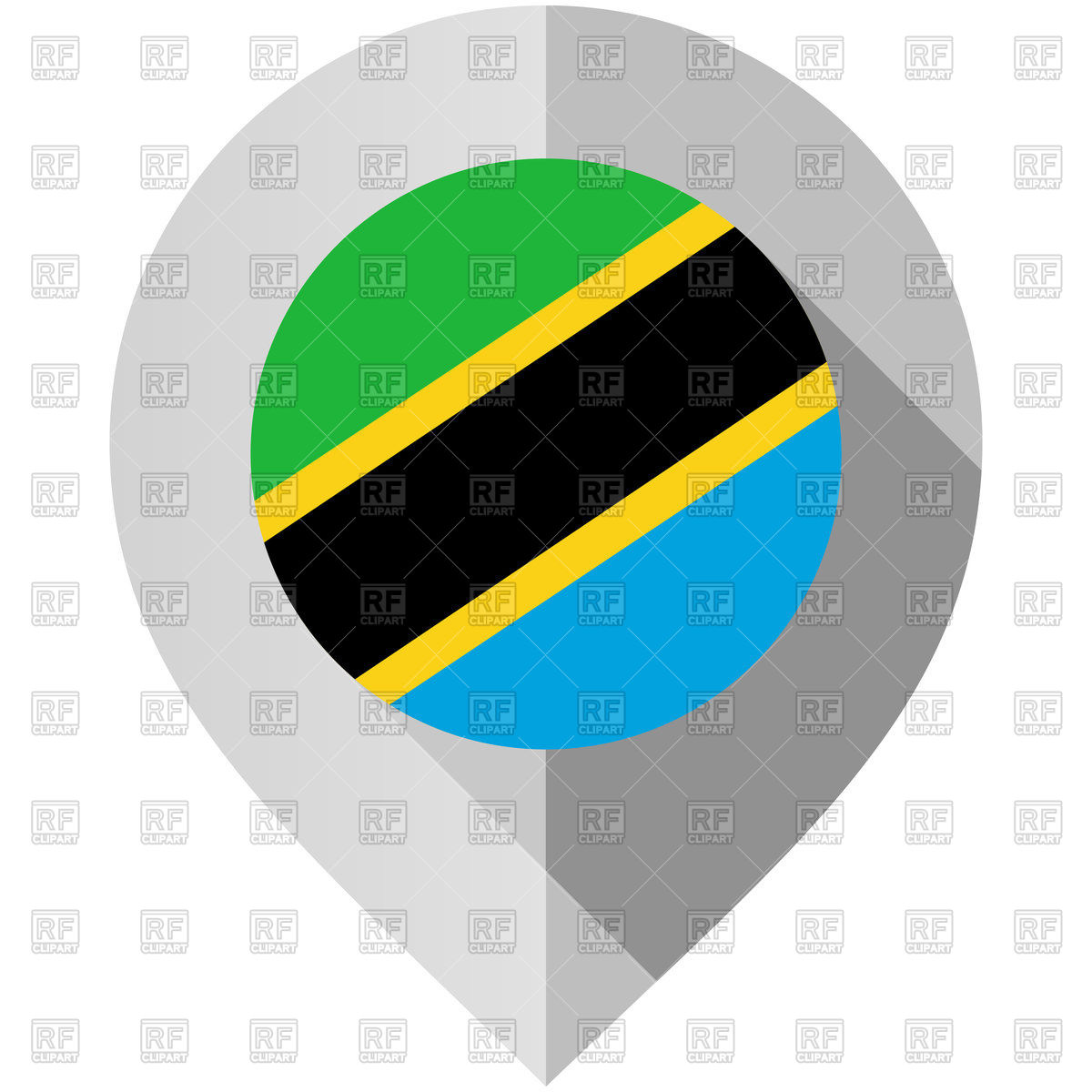 Map Pin With Tanzania Flag On White Background Vector Image 1200x1200 Map Pin With Tanzania Flag On White Background Vector Image
