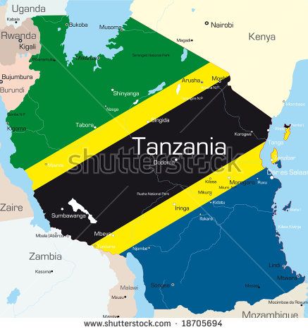 Tanzania Map Vector