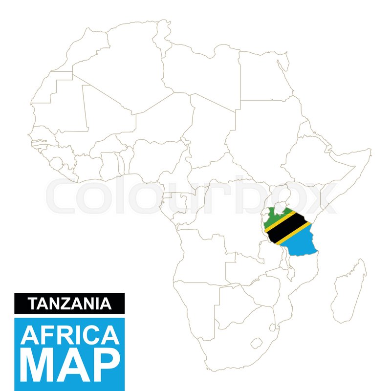 800x800 Africa Contoured Map With Highlighted Stock Vector Colourbox