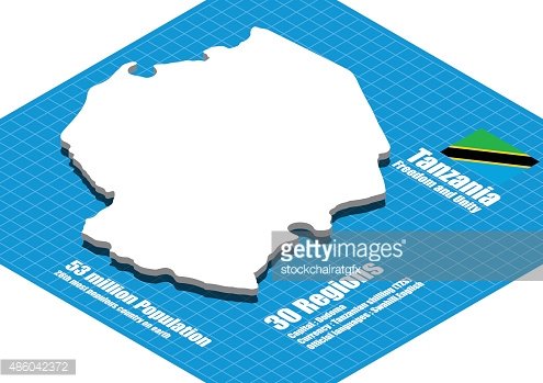 495x349 Tanzania Map Vector Three Dimensional Premium Clipart