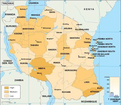 426x369 Tanzania Economic Map Illustrator Map Vector World Maps