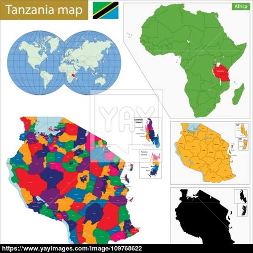 512x512 Tanzania Map Vector