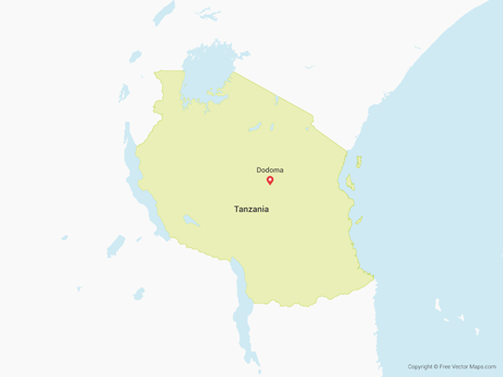 460x345 Vector Map Of Tanzania Free Vector Maps