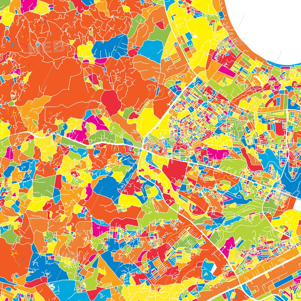 1000x1000 Dar Es Salaam, Tanzania, Colorful Vector Map Hebstreits Sketches