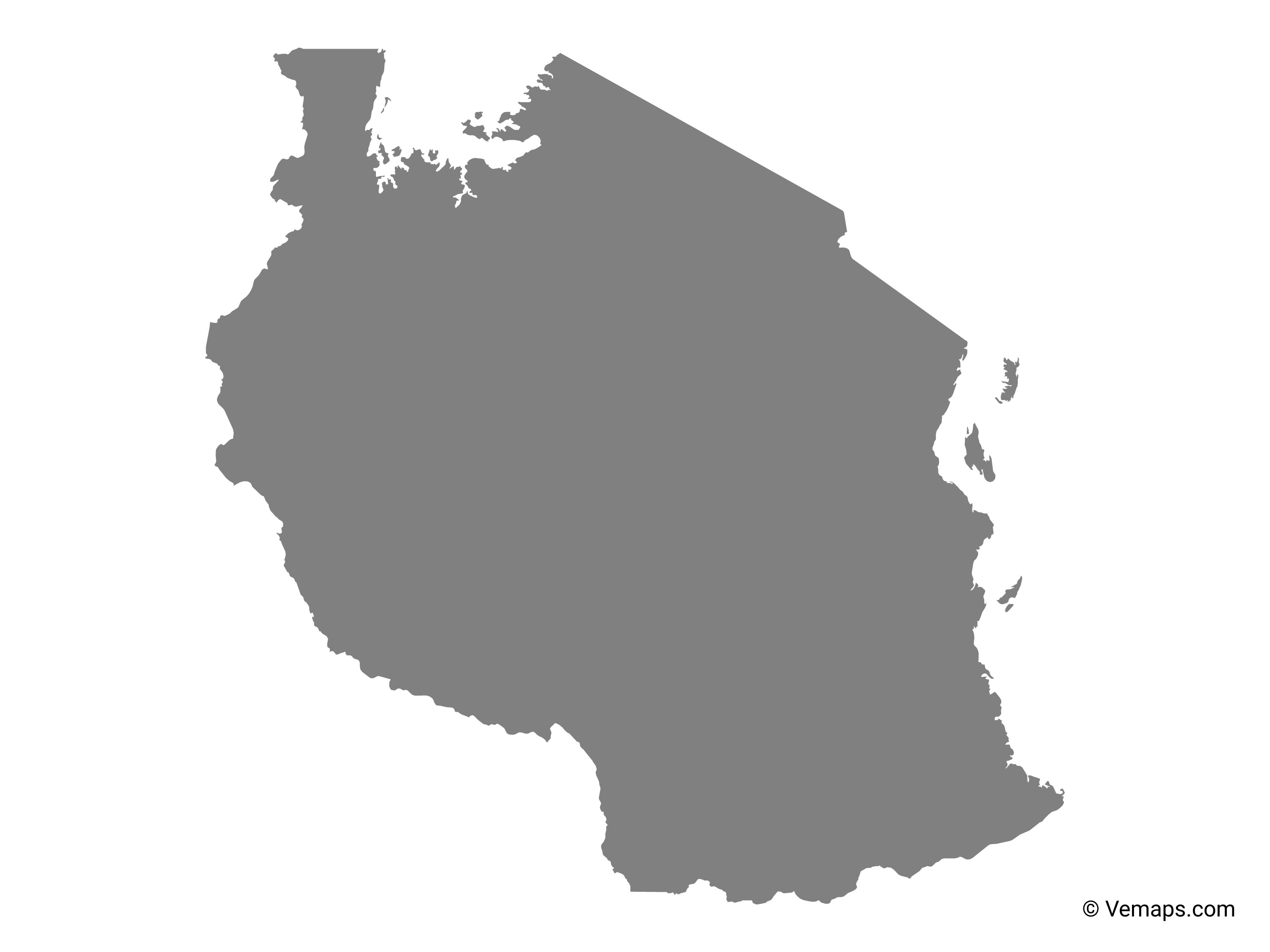 3000x2250 Grey Map Of Tanzania Free Vector Maps
