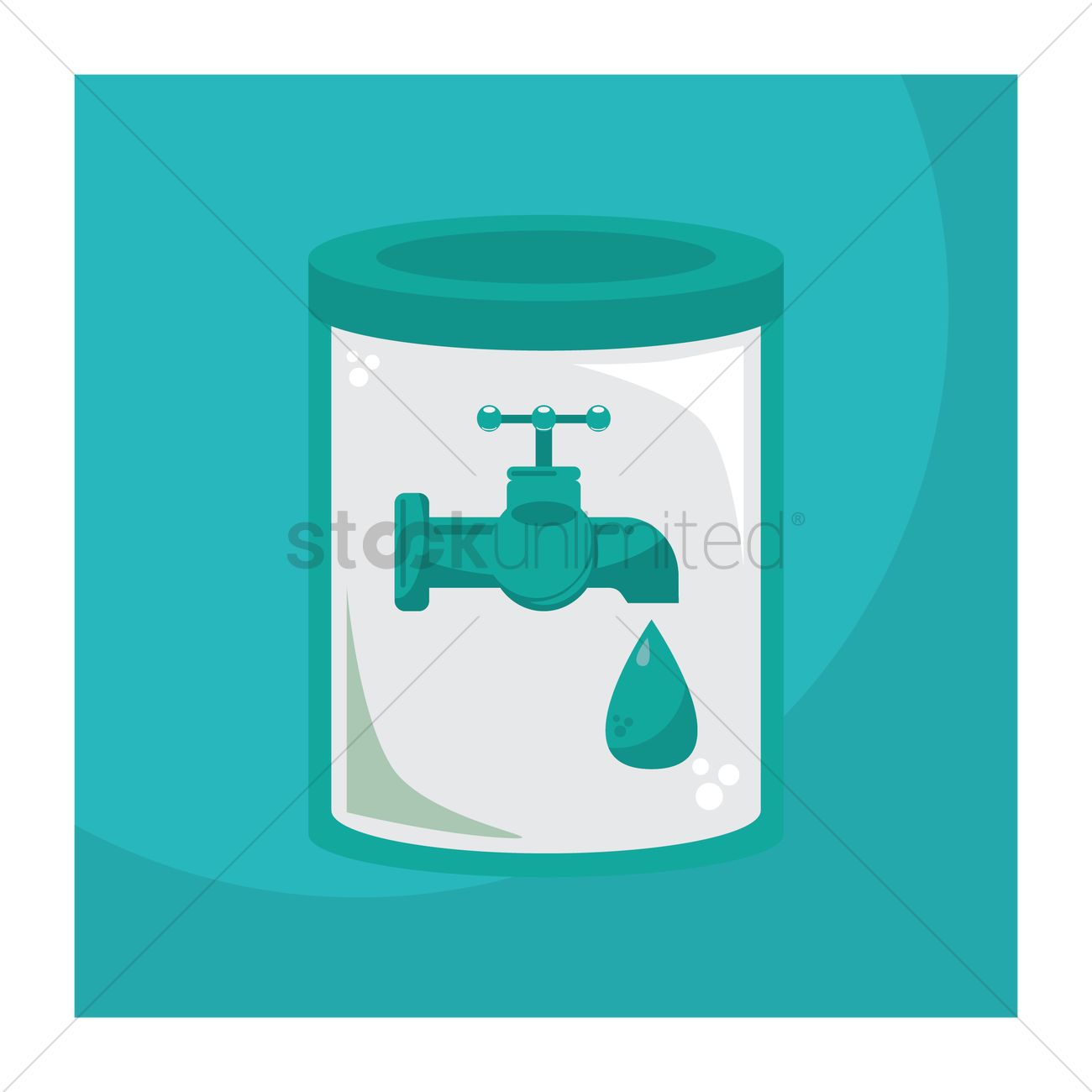 1300x1300 Glass Jar With Water Tap Vector Image