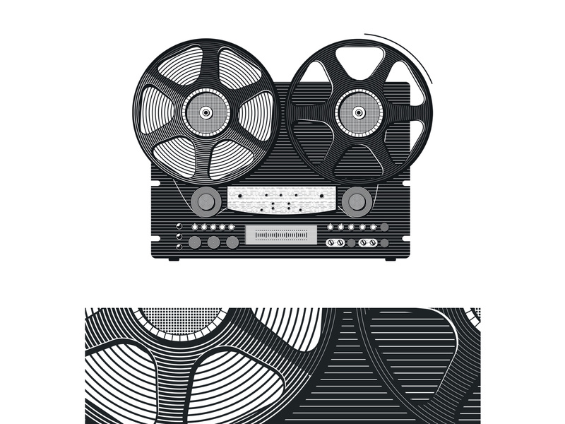 Vintage Tape Recorder Vector Illustration 800x600 Vintage Tape Recorder Vector Illustration