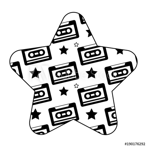 Label Shape Star Retro Cassette Tape Recorder Vector Illustration 500x500 Label Shape Star Retro Cassette Tape Recorder Vector Illustration